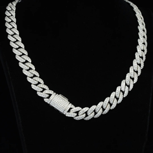 Collier de luxe pour homme 12 mm, chaîne cubaine, fournisseur en gros, collier classique en moissanite, bijoux de mode pour homme - Product Image 4