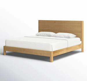 Base de Cama King Size Moderna Minimalista de Madera de Teca Sólida, Cama de Plataforma de Perfil Bajo con Cabecero Sencillo, Muebles de Dormitorio, 3 Años de Garantía - Product Image 3