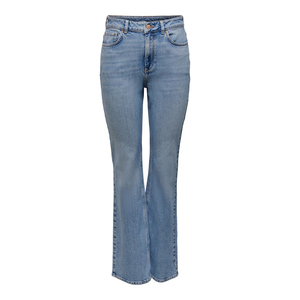 Jean en denim bleu taille haute longueur intégrale pour femme, style Mom avec poches, coupe skinny, collection 2026, service OEM disponible - Product Image 2