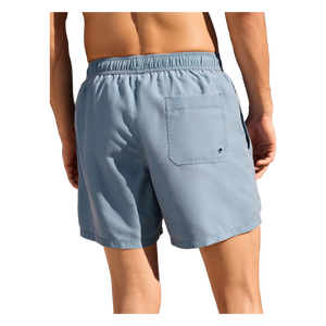 Short de plage uni bleu clair pour homme, taille mi-haute, braguette zippée, respirant, imprimé numérique, logo brodé, jambe gauche en polyester tissé - Product Image 3
