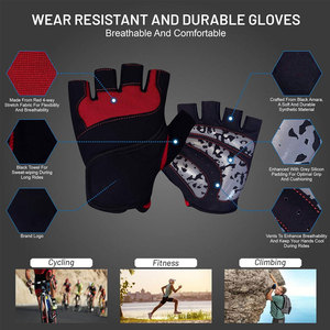 Gants de vélo demi-doigts antidérapants, absorbant les chocs, légers, ajustement parfait, unisexes, pour le cyclisme et la course, avec logo personnalisé - Product Image 2