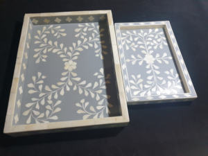 Resin Bone Inlay Serving Tray-Modern Luxury <b>Storage</b> for Kitchen Living Room Desk & <b>Table</b>-Tableware & Bedding handmade trays - Product Image 4