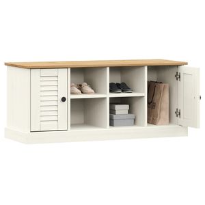Scarpiera in legno massello bianco VIGO pino 41.7 "x 13.8" x 17.7 "elegante scarpiera - Product Image 3