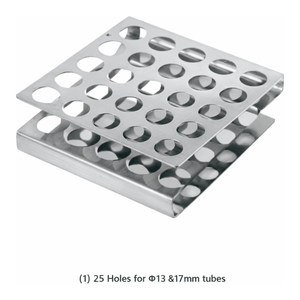 Support de tubes à essai en acier inoxydable Z-Rack pour tubes de 13 mm et 17 mm, 25 ou 50 trous - Product Image 2