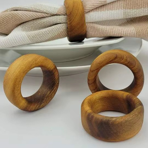 Luxury Wooden Wedding Napkin Ring Handmade Classic Durable & Eco-Friendly 2.5cm <b>Round</b> Dining Decor Tradebyd - Product Image 1