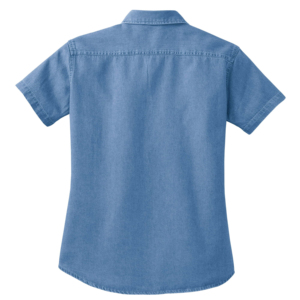 Camisa de Mezclilla de Manga Corta para Mujer, Calidad Premium, con Botones al Frente, Lavado Azul Medio, Estilo Casual de Verano, Corte Regular - Product Image 6