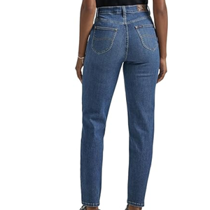 Jean Mom légendaire pour femme, coupe droite taille haute, denim uni, style décontracté - Product Image 3