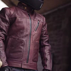 Veste de motard en cuir de mouton, tissu doux, taille et couleur personnalisées, pour adultes - Product Image 4