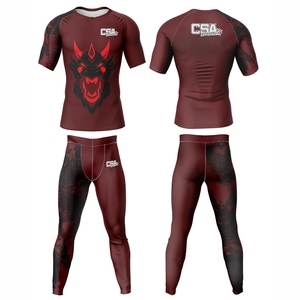 Traje de Compresión para Hombre con Diseño Elegante y Estampado por Sublimación, Tela Transpirable de Excelente Calidad, Conjunto de Rashguard de Manga Larga para MMA - Product Image 1
