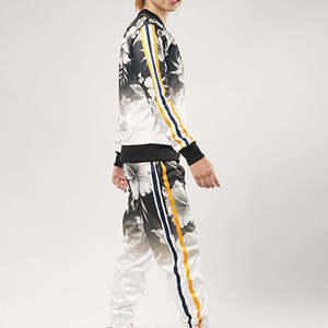 Conjunto Deportivo Unisex con Estampado Floral, Cierre de Cremallera en Manga Larga, Ropa Deportiva Informal, Transpirable, de Poliéster, para Verano - Product Image 6