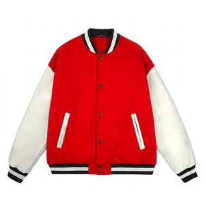เสื้อแจ็คเก็ตวาร์ซิตี้พรีเมียม แขนหนัง แต่งผ้าขนสัตว์ ปักอักษรแบบ Letterman สไตล์เบสบอล ปักลายเชนิลล์ แนวเรโทร สตรีทแวร์ เสื้อผ้าแฟชั่นสั่งทำพิเศษ - Product Image 4