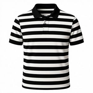 Chemise décontractée pour homme en jersey 100 % coton à manches courtes, motif uni, col imprimé, anti-boulochage, boutonnée - Product Image 1