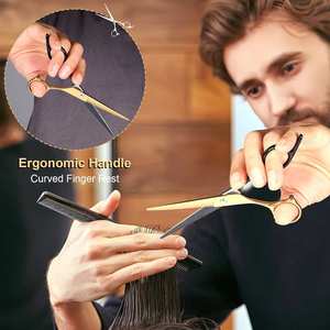 Tijeras de Peluquería Profesionales de Acero Inoxidable con Tensión Ajustable, Ligeras y con Agarre Cómodo para Cortar el Cabello - Product Image 3