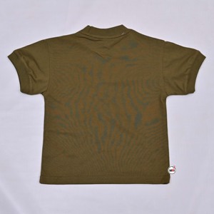 เสื้อยืดคอกลมแขนสั้นสีเขียวมะกอกสำหรับผู้ชาย ตัดเย็บตามสั่ง ทรงปกติ ผ้าฝ้ายถัก 100% ดีไซน์สีพื้น - Product Image 2