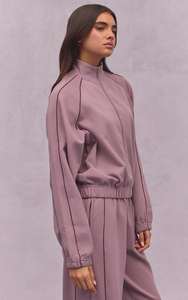 Conjunto Deportivo de Dos Piezas para Mujer, Chaqueta con Cierre y Pantalones Jogger, Ropa Casual para Estar en Casa, Conjunto Cómodo a Juego, Color Sólido - Product Image 3