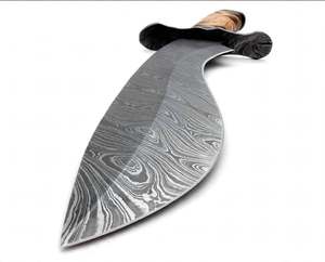Handcrafted Patterned Steel Curved-Profile <b>Craft</b> Tool Mosaic Wood Handle Executive Display Piece - Product Image 4