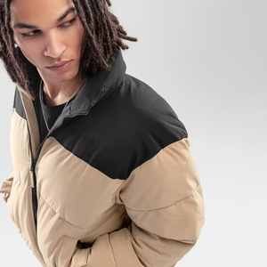 High Quality Color Blocking Puffer Down <b>Jacket</b> Windproof Thick Polyester Filling Casual Stand Collar Zipper <b>Jacket</b> Puffer Coat - Product Image 5