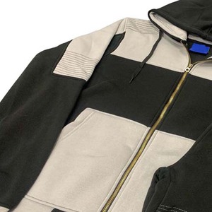 Survêtement pour homme à blocs de couleur, fermeture éclair intégrale, à capuche, coupe décontractée, en polyester et coton, pour l'automne, avec poches latérales - Product Image 6