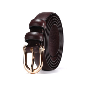 Women's Formal Slim Fit Genuine Cowhide Leather <b>Belt</b> with Alloy Pin Buckle and Breathable Design - Product Image 2