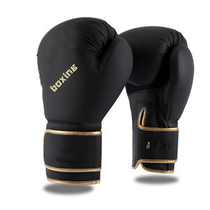 Gants de boxe noirs en PU avec imprimé gris effet gouttelettes, design à lacets et doigts entièrement couverts, pour adultes, gants de boxe professionnels unisexes - Product Image 2