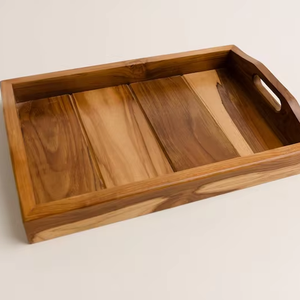 Bandeja de Almacenamiento Multifuncional de Madera Ecológica de Dos Niveles con Compartimentos - Product Image 1