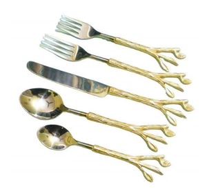 Decorative Gold Metal Steel Cutlery Decorative mirrored <b>Flatware</b> Set New Design Customizable <b>Flatware</b> At Low Price - Product Image 5