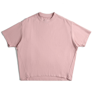 Customized Logo 100 Percent Cotton Boxy Oversized T Shirt Vintage Wash Loose Fit Knitted Short Sleeve Casual Tee - Product Image 5