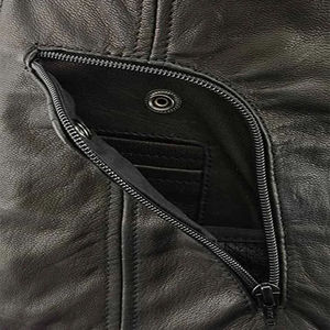 Chaleco de Motocicleta de Cuero Genuino para Hombre y Mujer, Chaqueta de Cuero Estilo Urbano con Relleno de Algodón Ecológico, Venta al por Mayor en Stock - Product Image 6