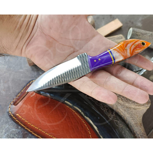 Handmade Farrier Rasp <b>Kitchen</b> Knife with Resin Handle & Leather Sheath - Product Image 3