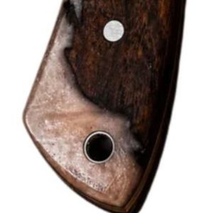 Cuchillo de Caza de Hoja Fija de Damasco con Mango de Madera de Burl, Forjado a Mano, para Camping, Supervivencia y Aventuras al Aire Libre, Personalizado OEM - Product Image 4