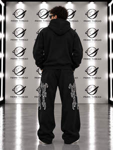 Direct Factory Men’s Gothic <b>Graphic</b> <b>Zip</b> <b>Up</b> <b>Hoodie</b> Tracksuit Oversized Streetwear Baggy Sweatpants Two Piece Set Custom Sweatsuit - Product Image 2