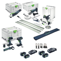 ENSEMBLES COMPLETS Nouveaux kits combinés Festools 18v 5 pièces sans balais 2 x 5.2ah Ultimate Builders Combo Kit