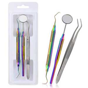 Kit d'examen dentaire en acier inoxydable pour usage professionnel : miroir de blanchiment dentaire, détartreur, pinces, instruments chirurgicaux de base - Product Image 4