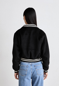 Breathable Women's Bomber Varsity Jacket <b>Press</b> Stud Crop Wool Letterman Jacket For Women - Product Image 6