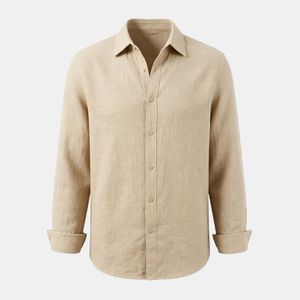 Chemise Homme Personnalisée en Coton et Lin Respirante à Manches Longues Boutonnée Couleur Unie pour l'Été – Vente en Gros de Vêtements de Plage - Product Image 2