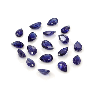 Saphirs bleus naturels de Bangkok, taille poire calibrée 3x5mm, pierres précieuses de saphir bleu naturel facettées pour la création de bijoux - Product Image 1
