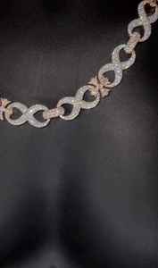 Collar de Cadena Cubana Infinity Bling, Plata 925, Diamante Moissanita, Dos Tonos, Joyería Hip Hop, Regalo para Fiestas - Product Image 6
