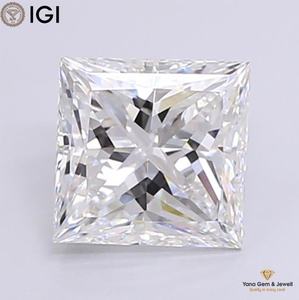 Diamant cultivé en laboratoire CVD de couleur E, clarté VVS1, 4,01 carats, pour pendentif d'élégance classique, forme princesse, certifié IGI - Product Image 1