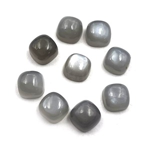 Lot de pierres précieuses en vrac œil de chat, cabochons coussin en pierre de lune grise naturelle certifiées IGI, 6 mm, pour la fabrication de bijoux - Product Image 3