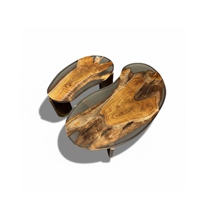 High Quality Natural Edges Wood <b>Epoxy</b> Dining <b>Table</b> Modern <b>Epoxy</b> Furniture Glossy Finished Kidney Shape Wood <b>Resin</b> Center <b>Table</b> - Product Image 1