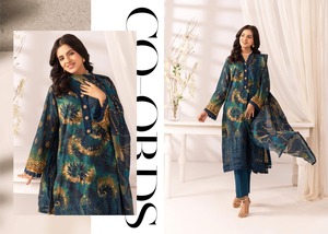 Tenues shalwar kameez brodées en coton/lawn pour femmes, tenues en coton/lawn de Faisalabad, shalwar kameez pakistanais de haute qualité - Product Image 3