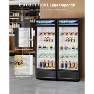 6.9 commerciale mc. FT vetro porta bevande frigorifero Merchandiser Display Freezer e frigo - Product Image 2