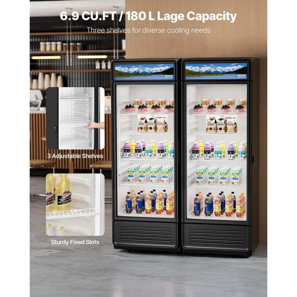 6.9 commerciale mc. FT vetro porta bevande frigorifero Merchandiser Display Freezer e frigo