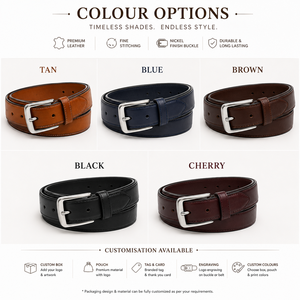 Cinturón de Cuero Premium para Hombre, Elegante y Formal con Hebilla de Níquel, para Oficina y Uso Casual - Product Image 5