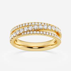 Diamond Eternity Band Ring Pave Setting Round Brilliant Cut Classic Wedding Ring Unisex - Product Image 1