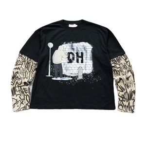 Camisetas de gran tamaño de manga larga de doble capa de algodón 100% de alta calidad con logotipo personalizado de estilo de tendencia para hombres - Product Image 4