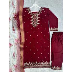 Ensemble haut-bas de soirée pour femme de créateur avec Dupatta fantaisie - Product Image 1