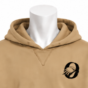Sweat-shirt à capuche oversize en molleton kaki pour homme avec bordure brodée, poche kangourou et ourlet décoratif – Idéal pour l'hiver - Product Image 3