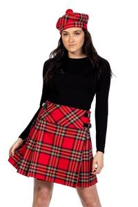 Plaid <b>Pleated</b> <b>Mini</b> <b>Skirt</b> Elastic Waist Tartan School Uniform <b>Skirt</b> for Women - Product Image 3