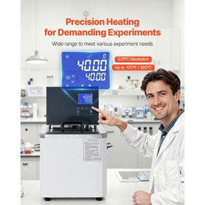 Bain-marie à circulation d'huile à température constante pour laboratoire, 10L, haute température, 300 Celsius/572 Fahrenheit, 0.1 CE, 220V - Product Image 2